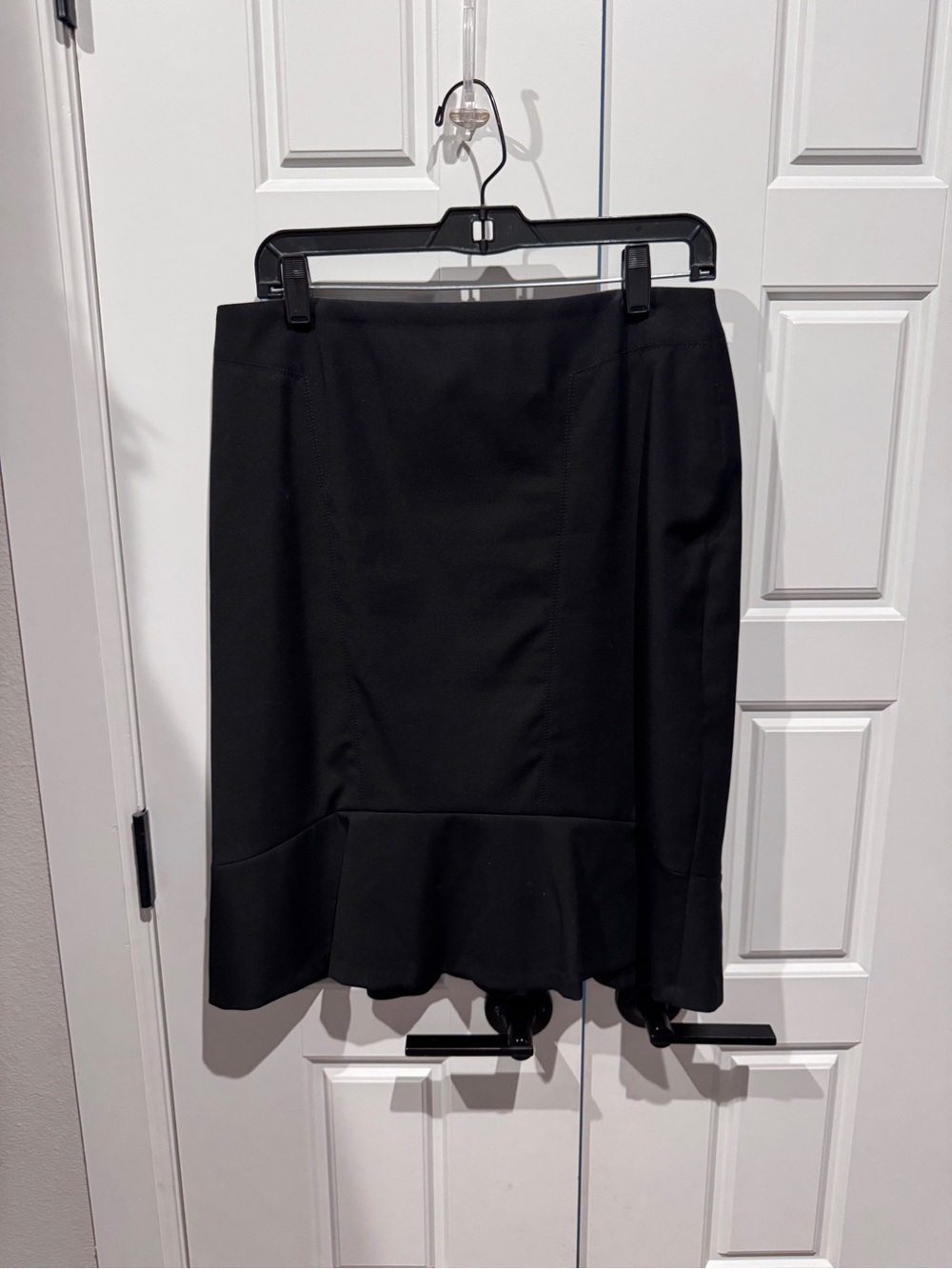 White House Black Market Black Pencil Skirt with Flounce Hem